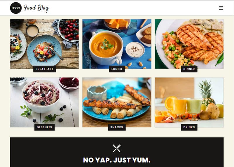 Food Blog screenshot